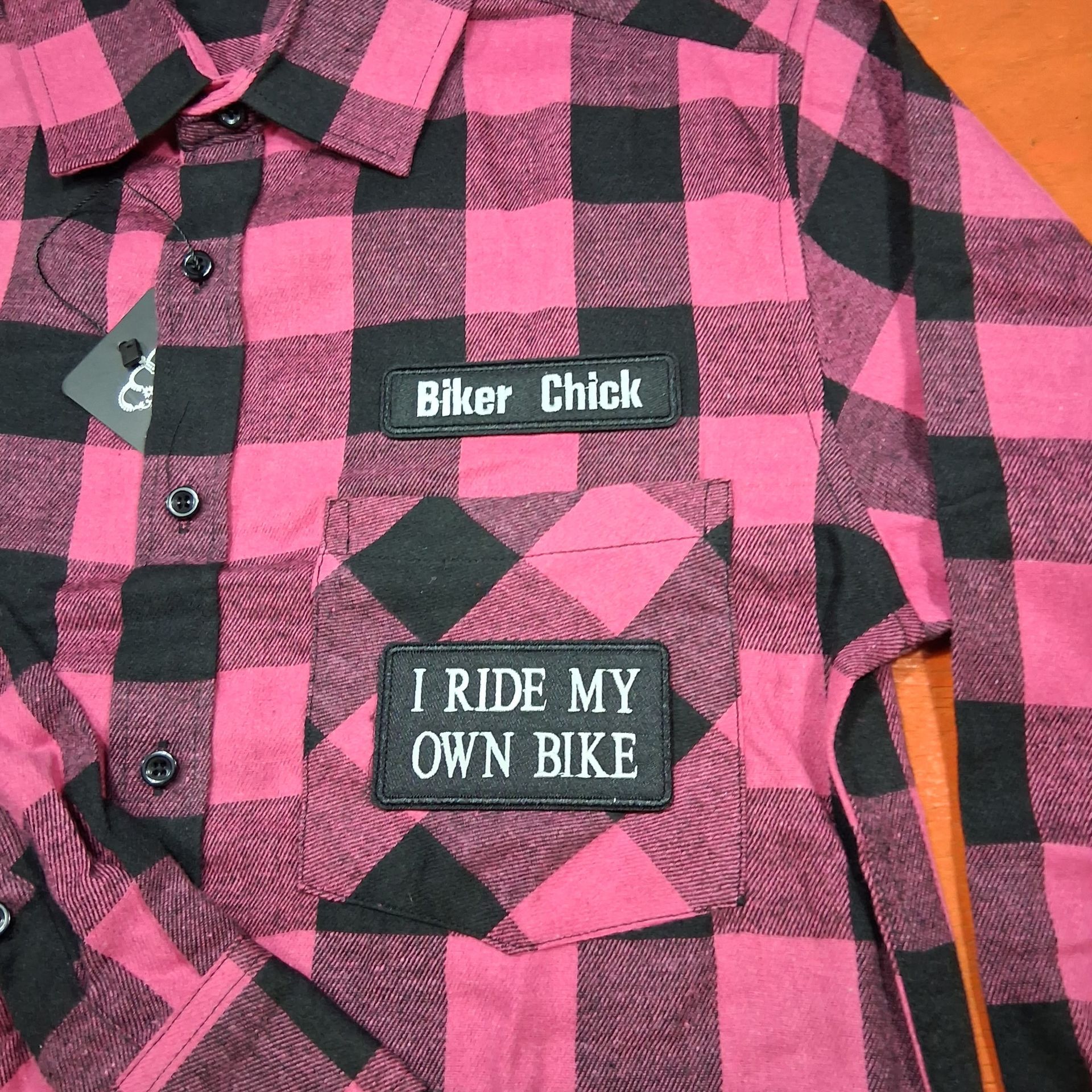 Biker Chick Flannel - Pink