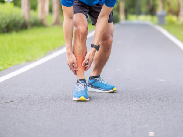 Runner experiencing pain from shin splints