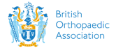 The logo for the british orthopaedic association has a coat of arms on it.