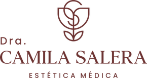 O logotipo da Dra. Camila Salera Estetica Medica tem uma flor.