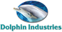 Dolphin logo: a dolphin swimming in water within a blue circle; below, the words
