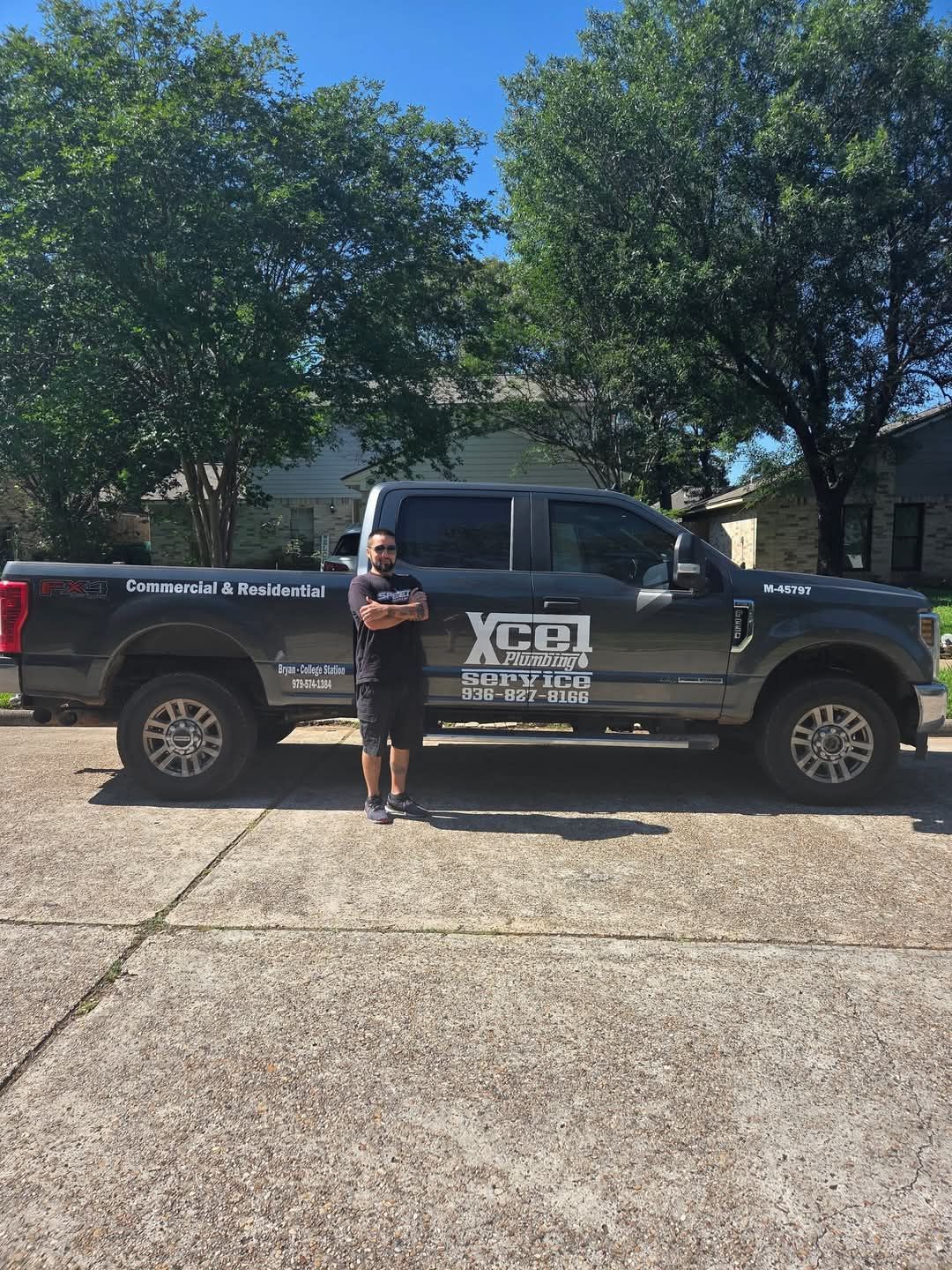 The owner and company truck.