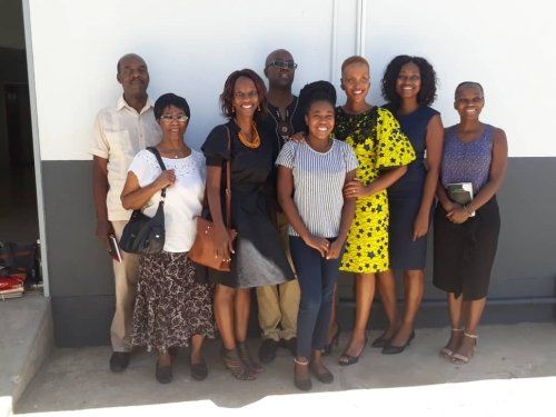 From Left to right: Dad (Nathaniel Hekandjo), Mom (Ndinelao Hekandjo), Barcelona (daughter), O'Brien (son), Lucy (Barcelona's daughter), Palesa (O'Brien's wife), Ida (daughter), and Sabina (daughter)