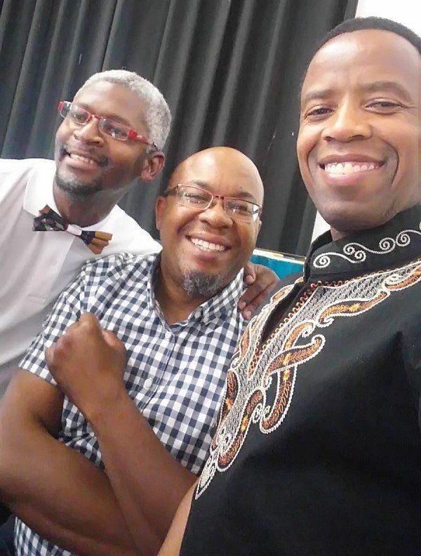 Andrew with Sbu Mauze and Mokgheti Tshabalala (in the middle).