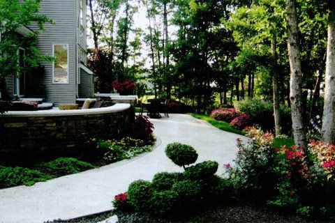 Stone Walkway with Garden Landscape — Lakewood, NJ — Howard Payne Landscaping & Design Inc.