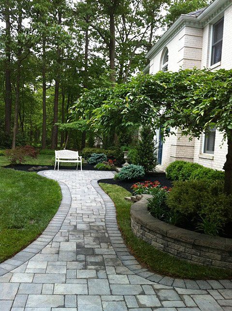 Stone Bricks Walkway — Lakewood, NJ — Howard Payne Landscaping & Design Inc.