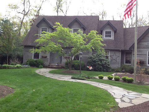 Front Lawn Stone Walkway — Lakewood, NJ — Howard Payne Landscaping & Design Inc.