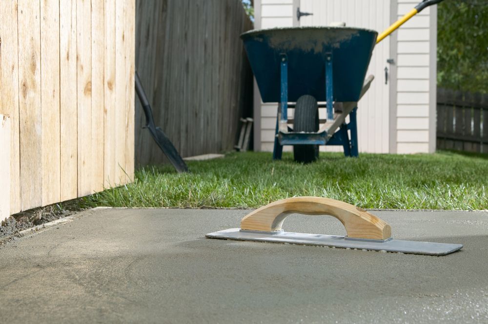 Fresh Concrete Slab with A Trowel, in A Backyard Setting — Zappala Quarries in Gordonvale, QLD