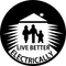 Black and white logo: House with family, rays of light, text "Live Better Electrically"