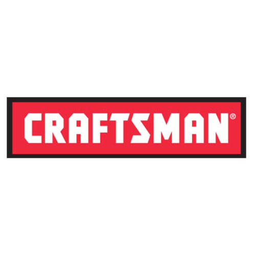 A red and white craftsman logo on a white background.