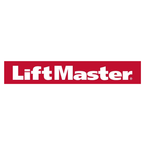 The lift master logo is red and white on a white background.
