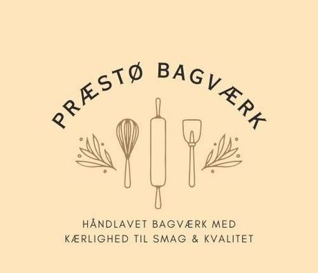 Et logo for et bageri med kagerulle, piskeris og spatel.