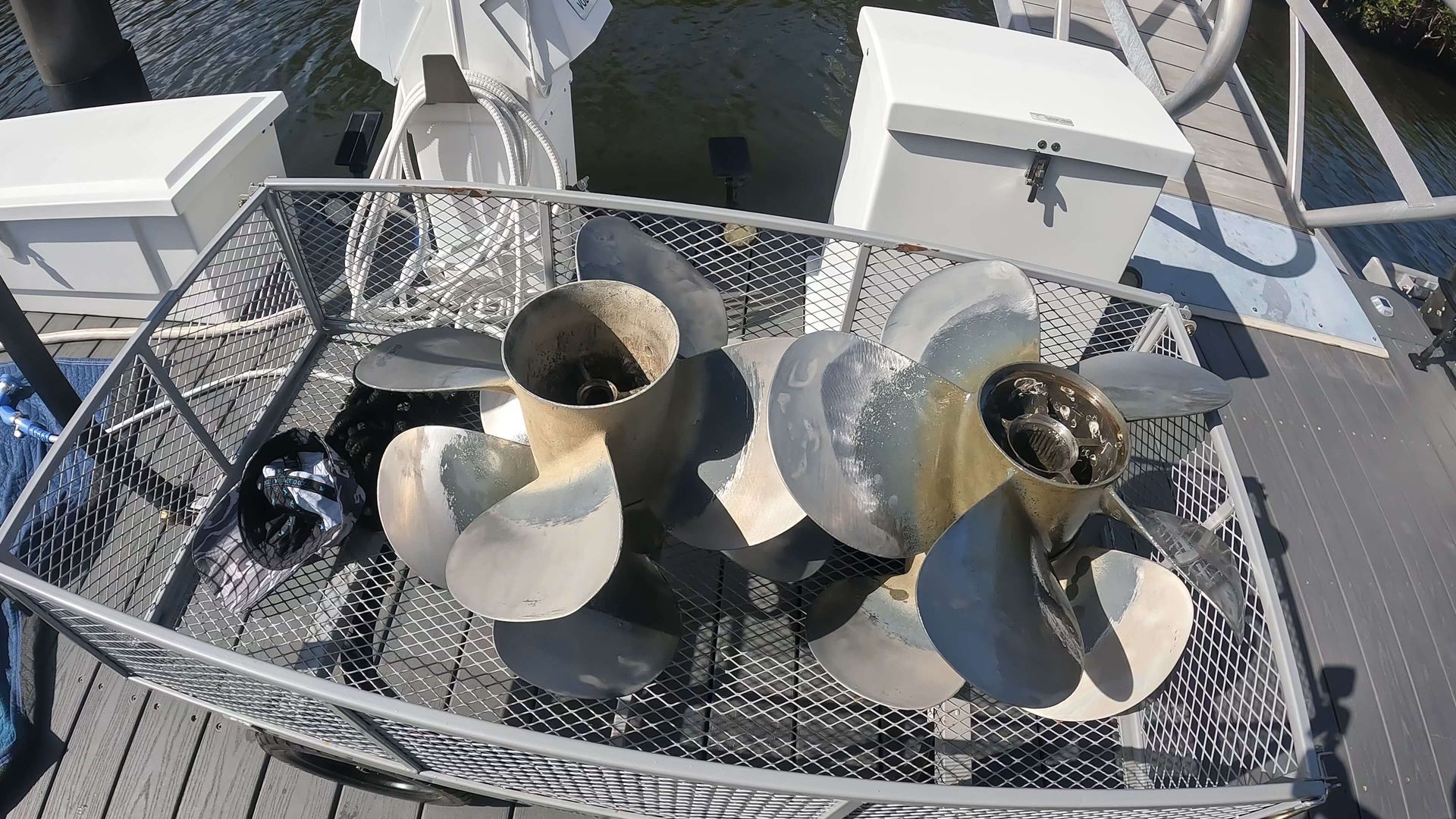 propellers are loaded into a cart