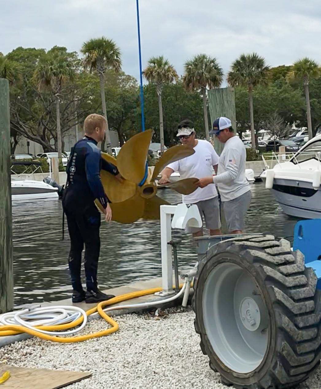 A hull diver shows one of the 48