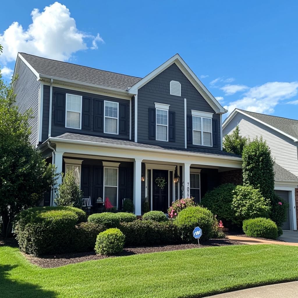 Dark Blue Painted Residential House - Exterior Painting Nashville, TN