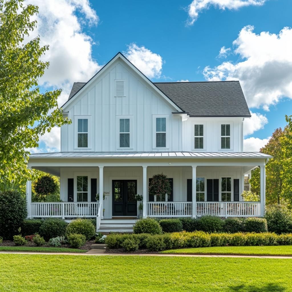 Elegant White Residential Home- Exterior Painting Nashville, TN