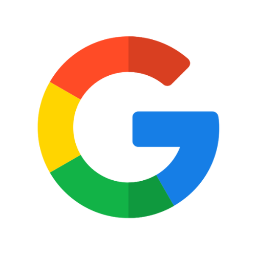 The google logo is a rainbow colored circle with the letter g in the middle.
