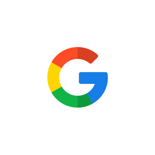 The google logo is a colorful circle with the letter g in the middle.