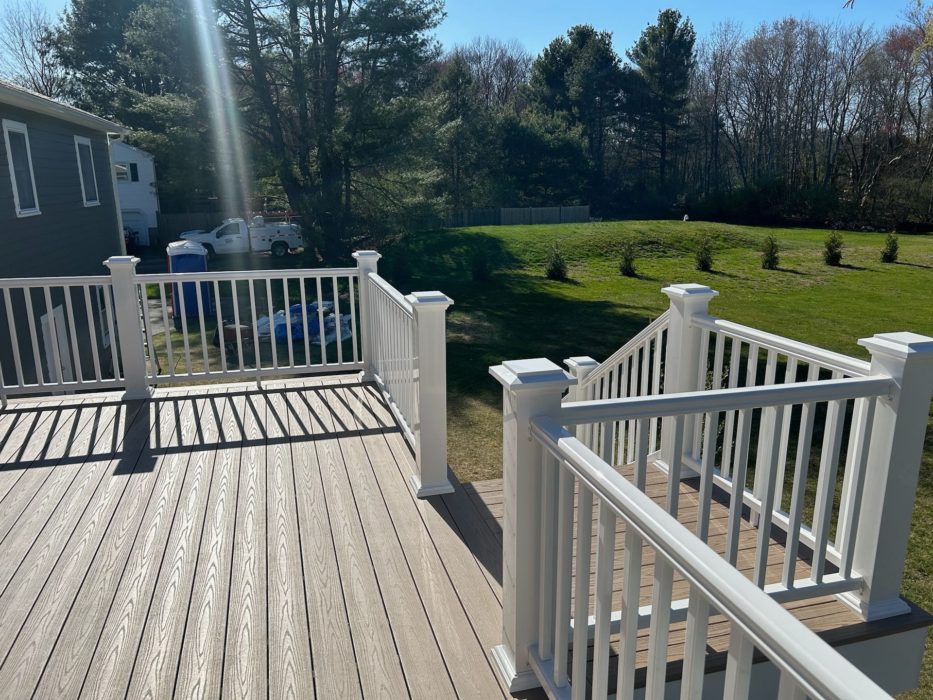 exterior deck by home renovation team Fast & Fine in shrewsbury Massachusetts