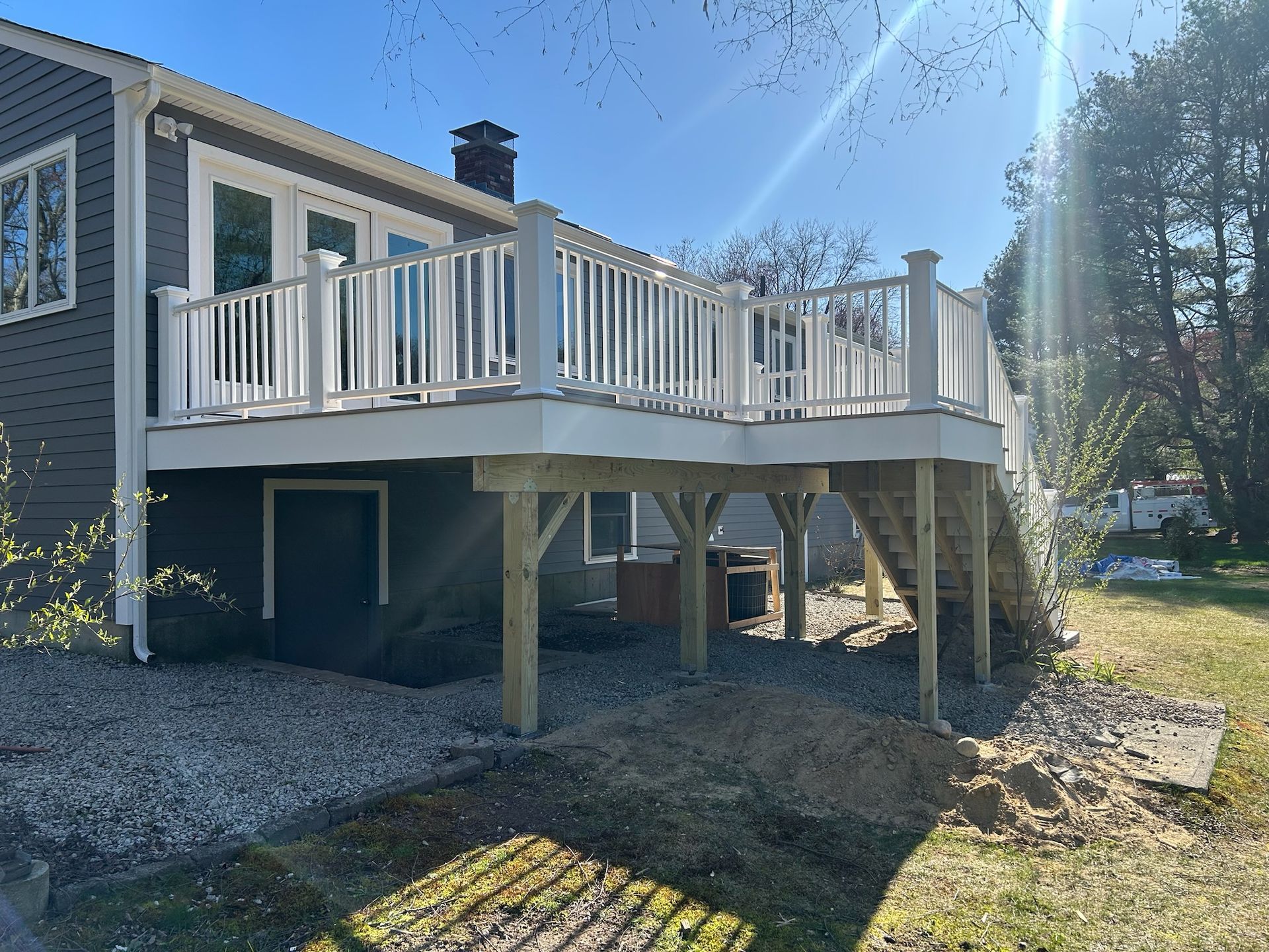 Exterior deck built by licensed Contractor in Framingham, massachusetts