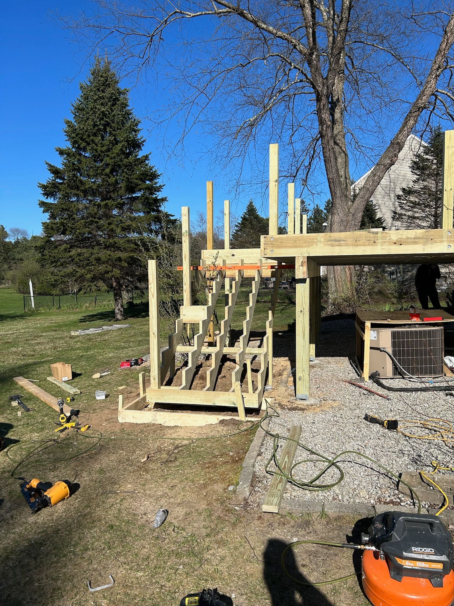 Exterior deck built by licensed Contractor in newton, massachusetts