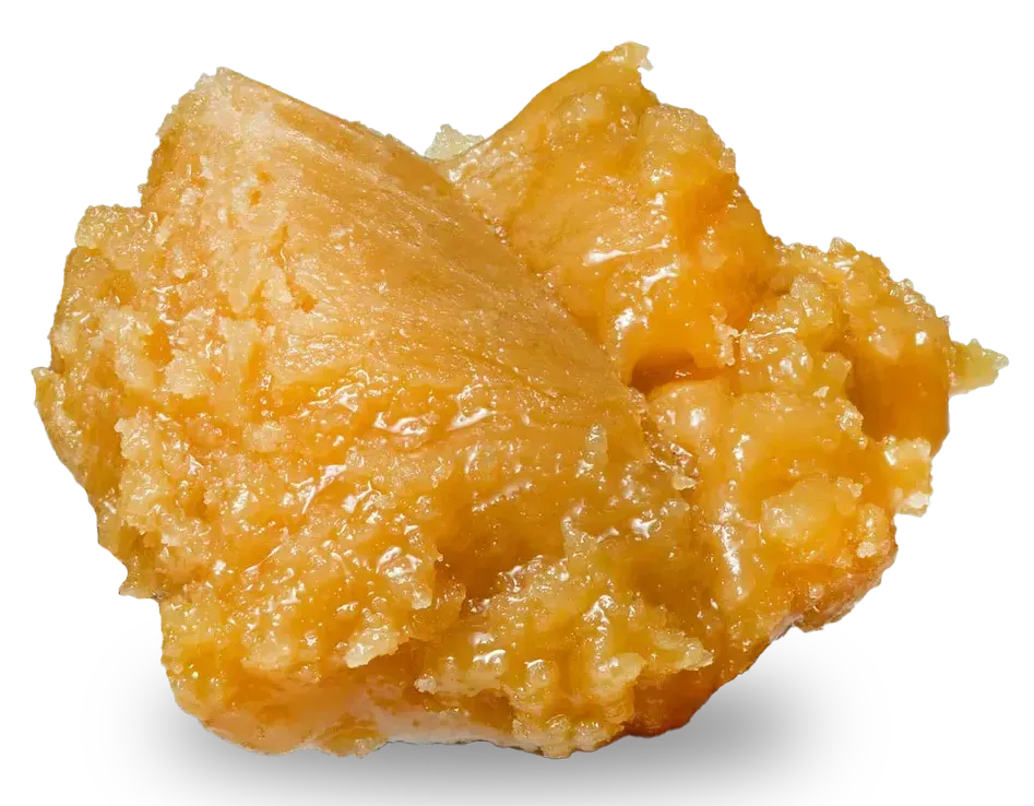 Golden brown, crystallized sugar or candy cluster.