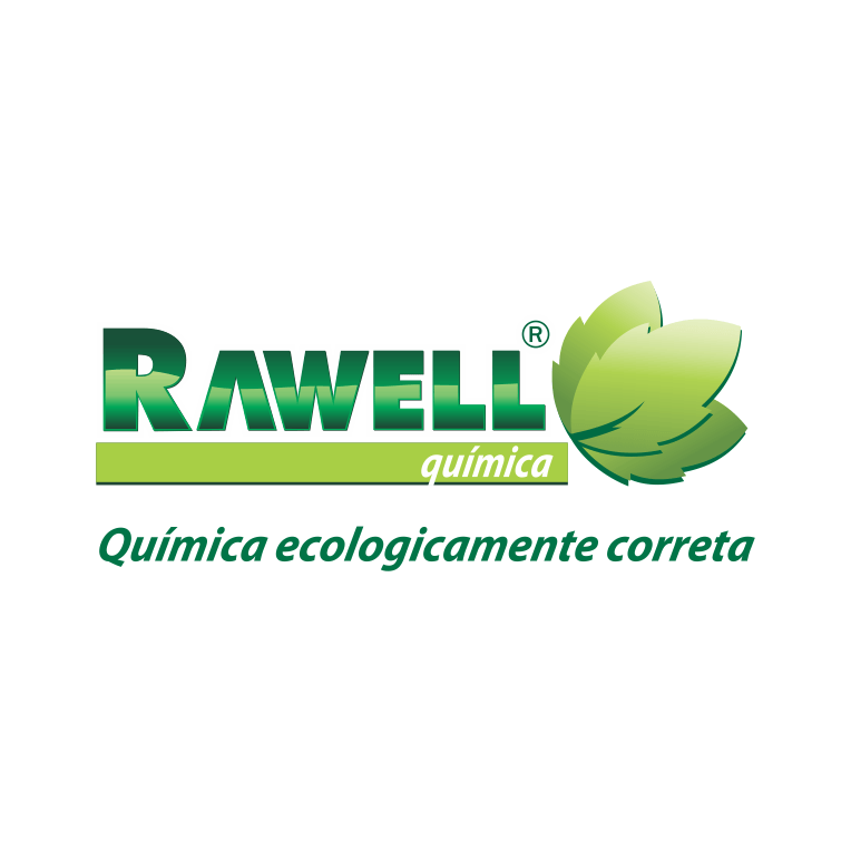 Um logotipo verde e branco para a rawell quimica