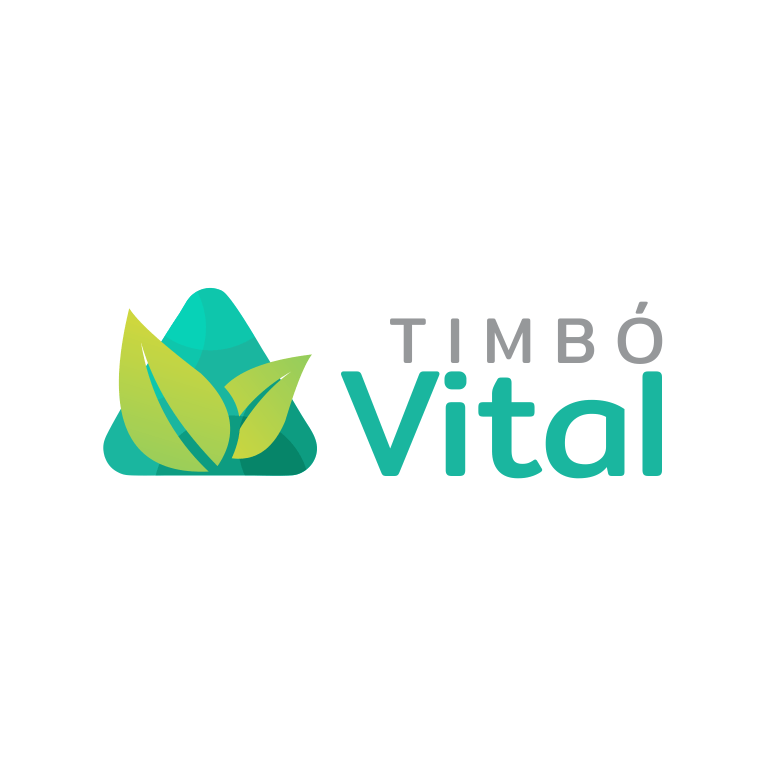 Um logotipo para uma empresa chamada timbo vital