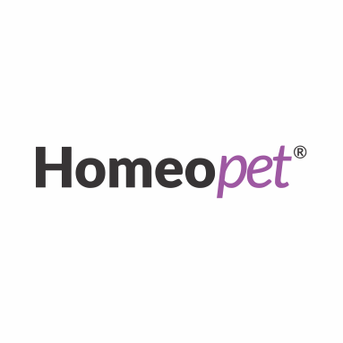 O logotipo da homeopet é roxo e preto em um fundo branco.