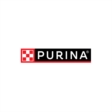 O logotipo da purina está em um fundo branco.