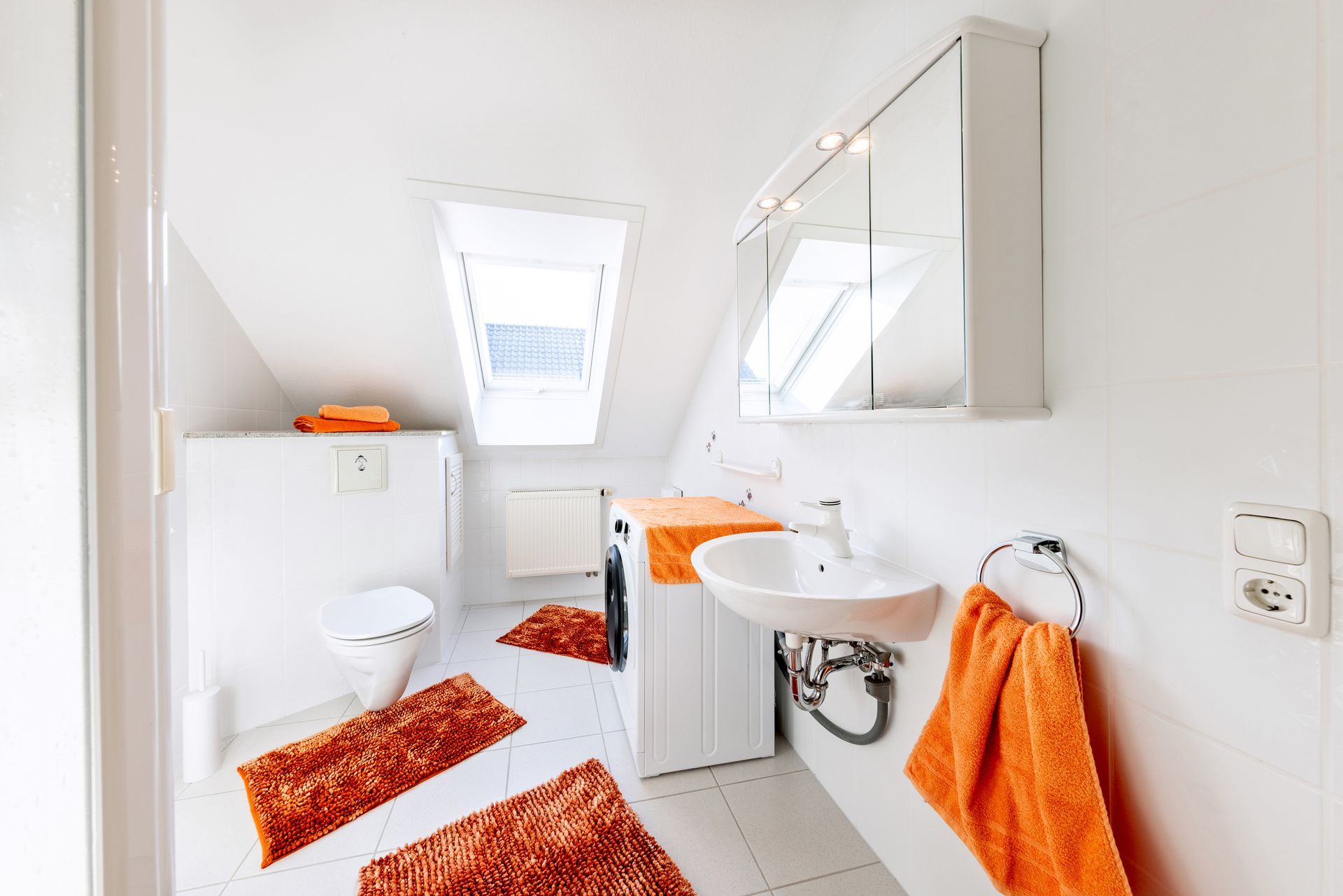 Ferienwohnung Hainleiteblick - Badezimmer mit Waschmaschine