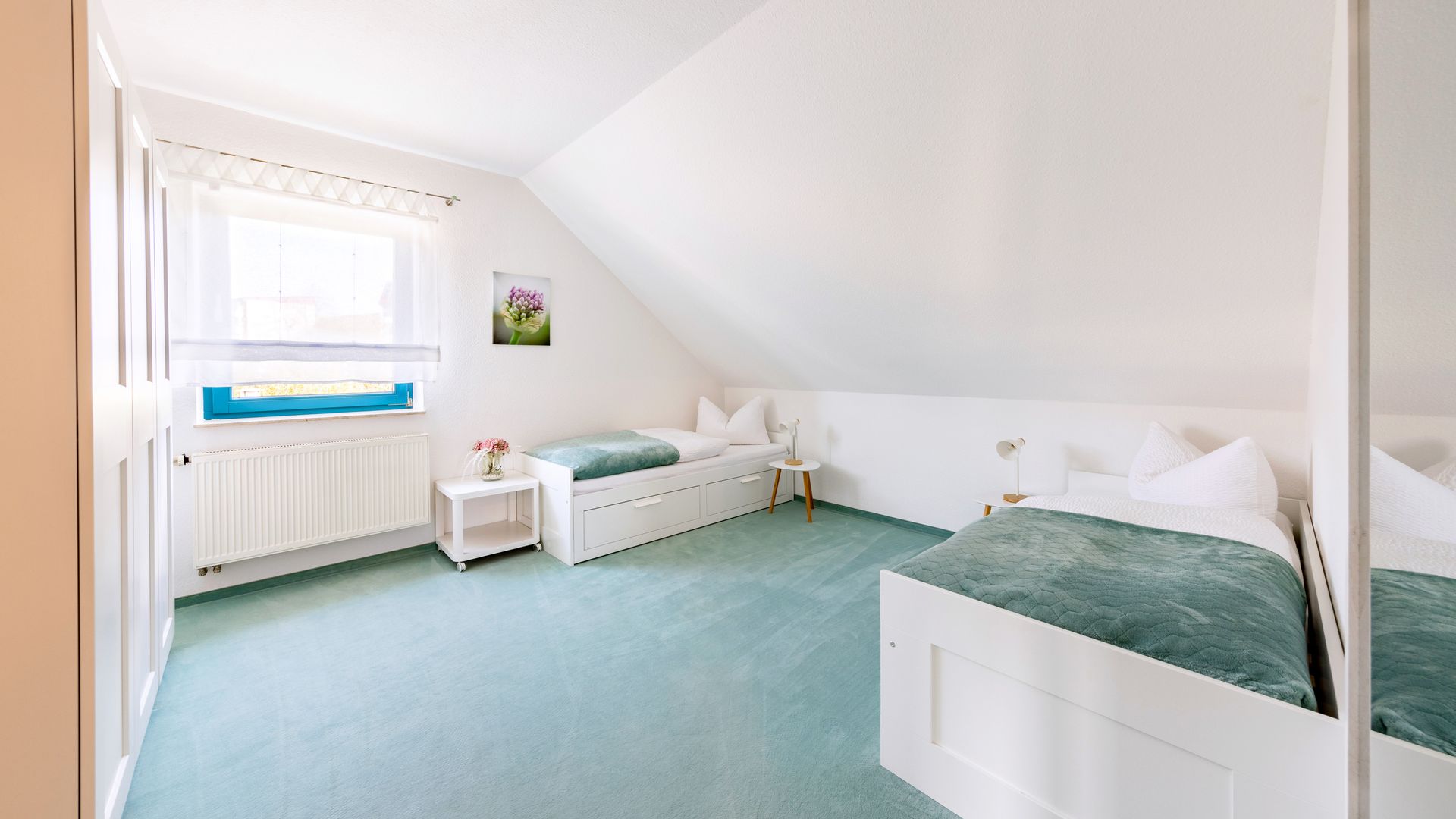 Ferienwohnung Hainleiteblick - Zweites Schlafzimmer mit zwei Einzelbetten