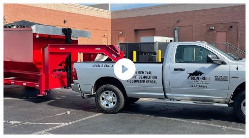 delivering a dumpster to a business, dumpster rental services near me, winchester, northern va, iron bull hauling