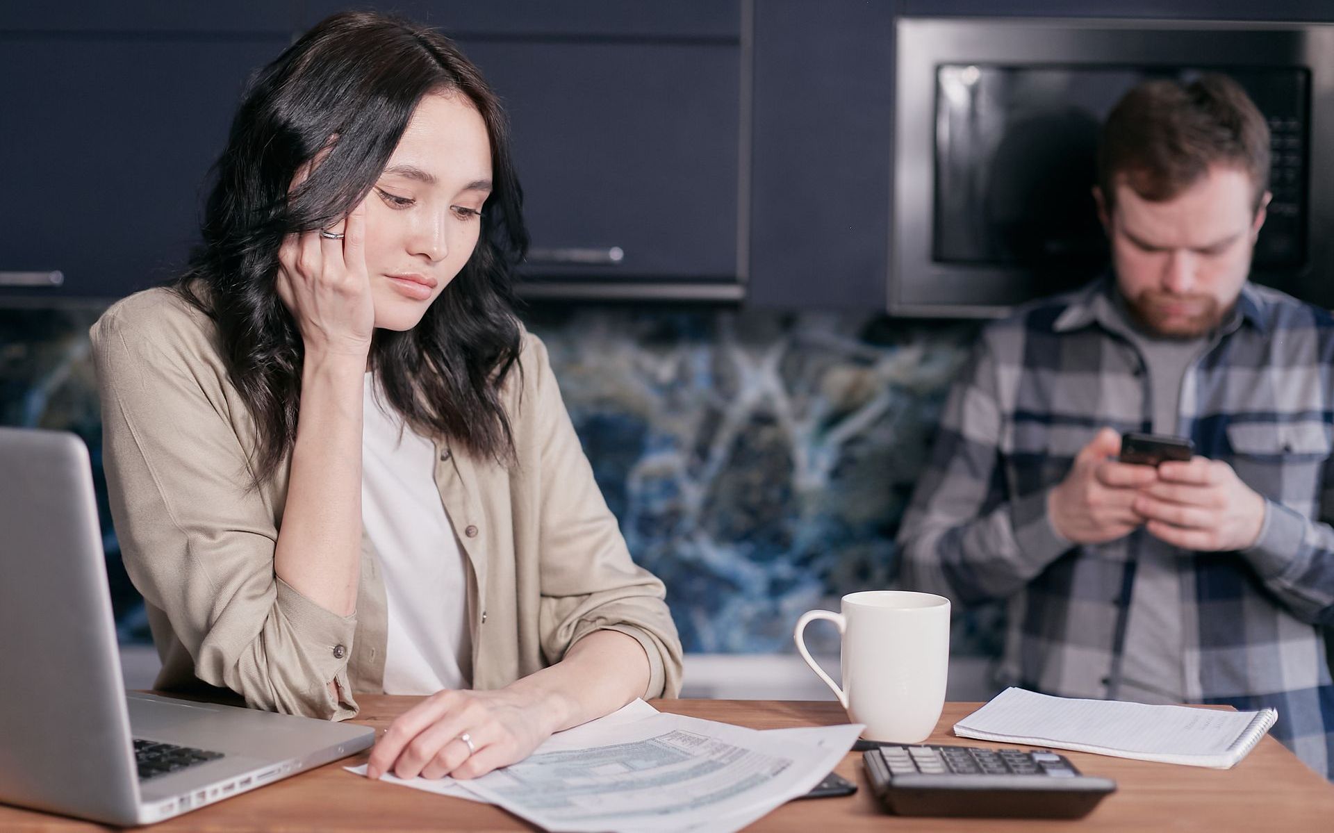 People working on their bookkeeping