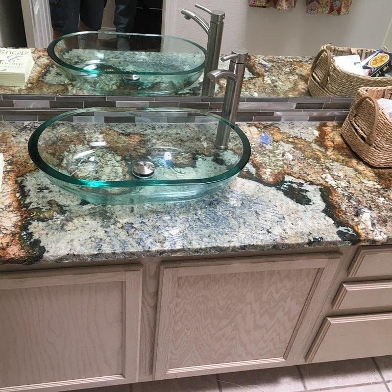 Glass Sink In A Clean Modern Bathroom Design - Albuquerque, NM - Sandia Marble