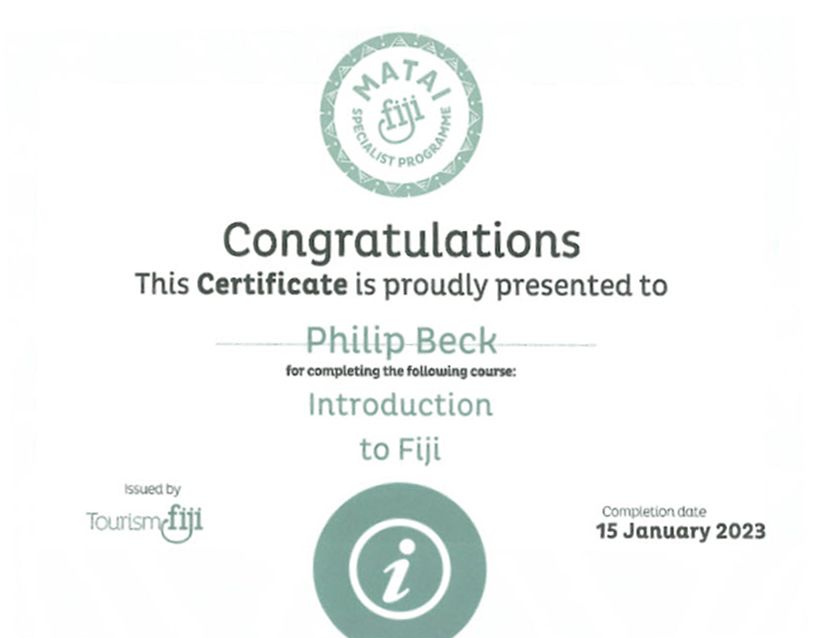 Certificate of completion: Philip Beck completed the 