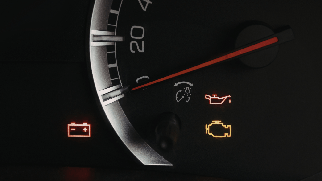 battery and oil lights on dashboard