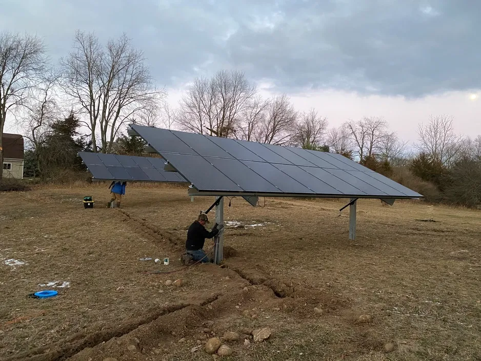 Installing A Ground Mount Solar Panel — Davison, MI — North Coast Solar