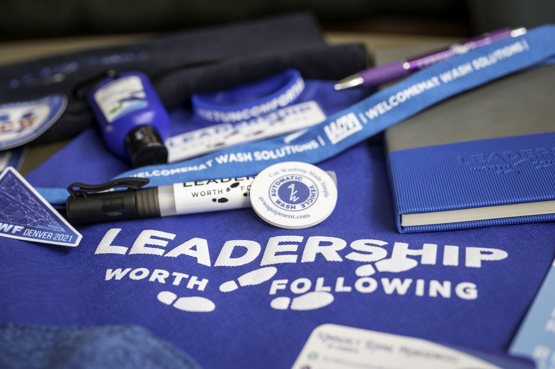 A bunch of leadership worth following items on a table