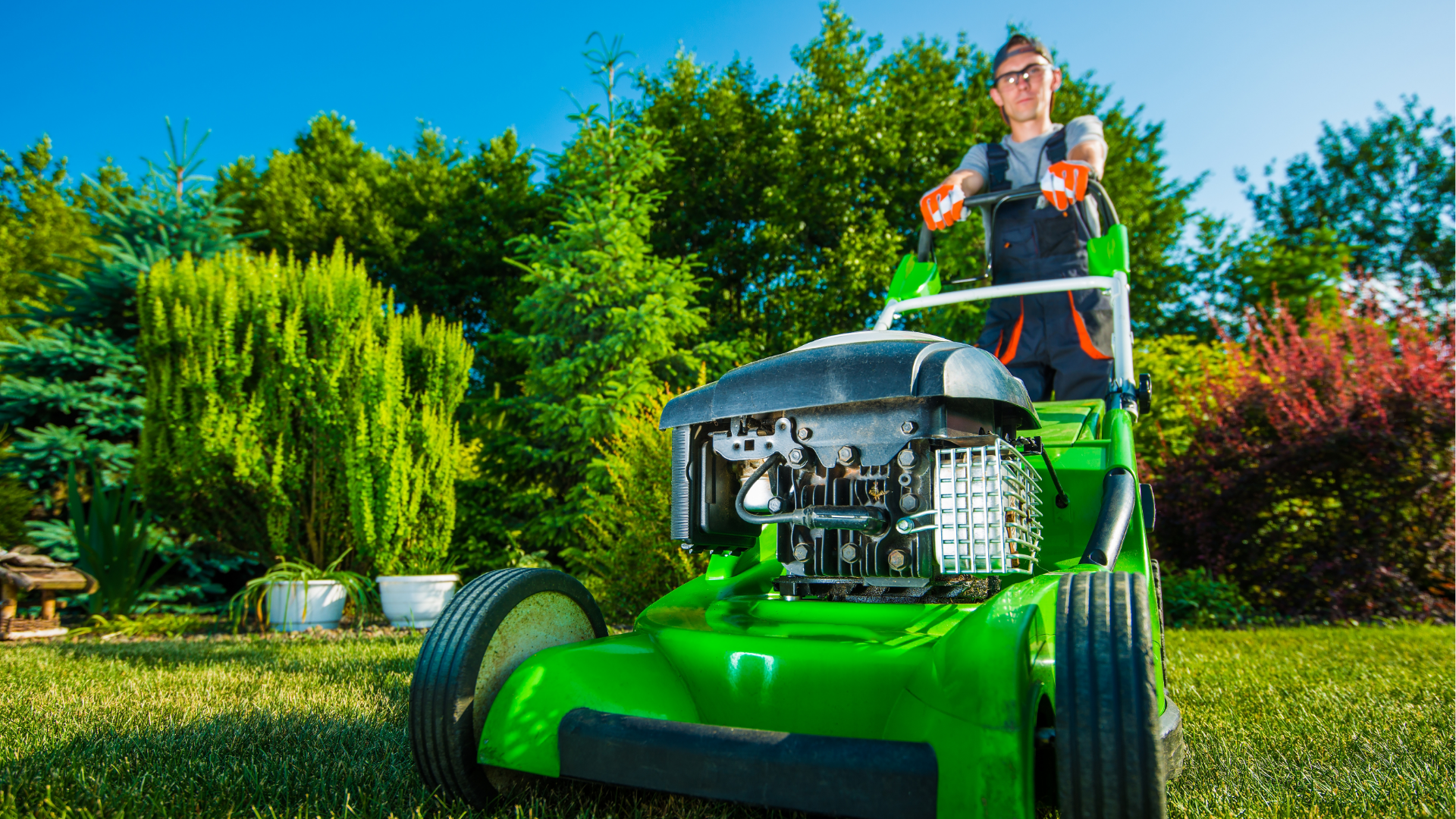 Person typing on laptop, viewing financial charts and pie chart. Phone rests beside the laptop on wooden table.