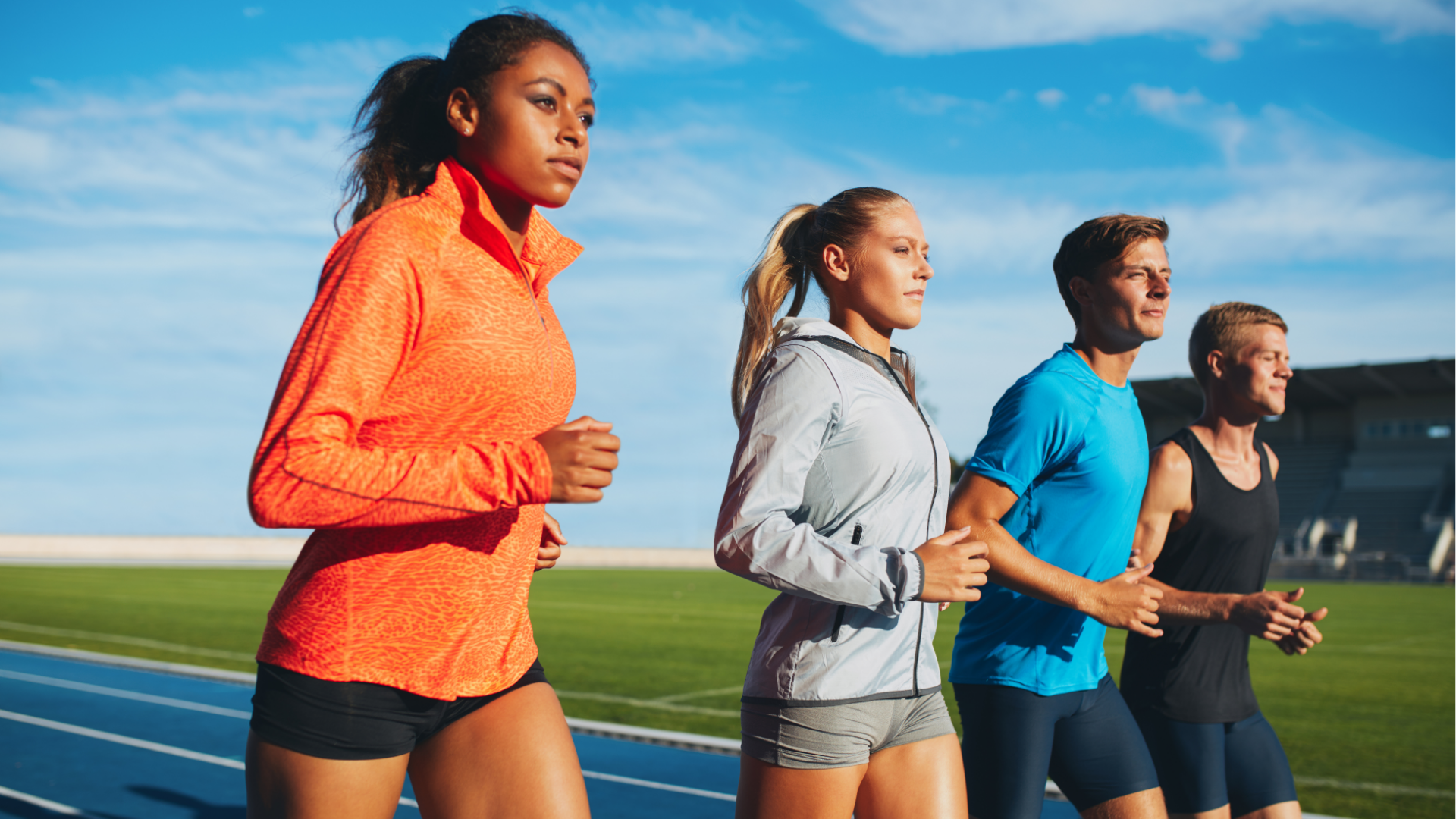 Person typing on laptop, viewing financial charts and pie chart. Phone rests beside the laptop on wooden table.