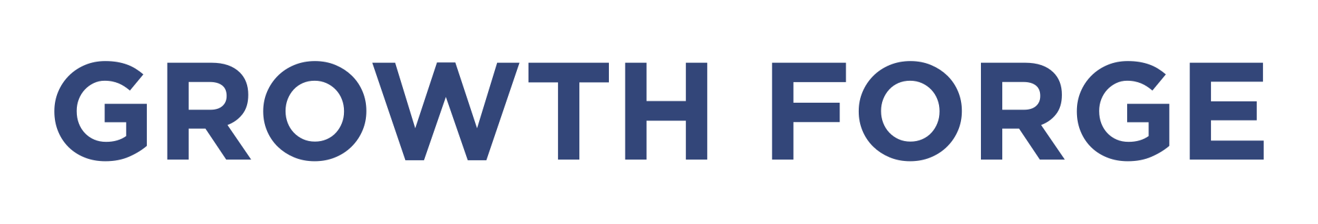 Growth Forge logo in dark blue font.