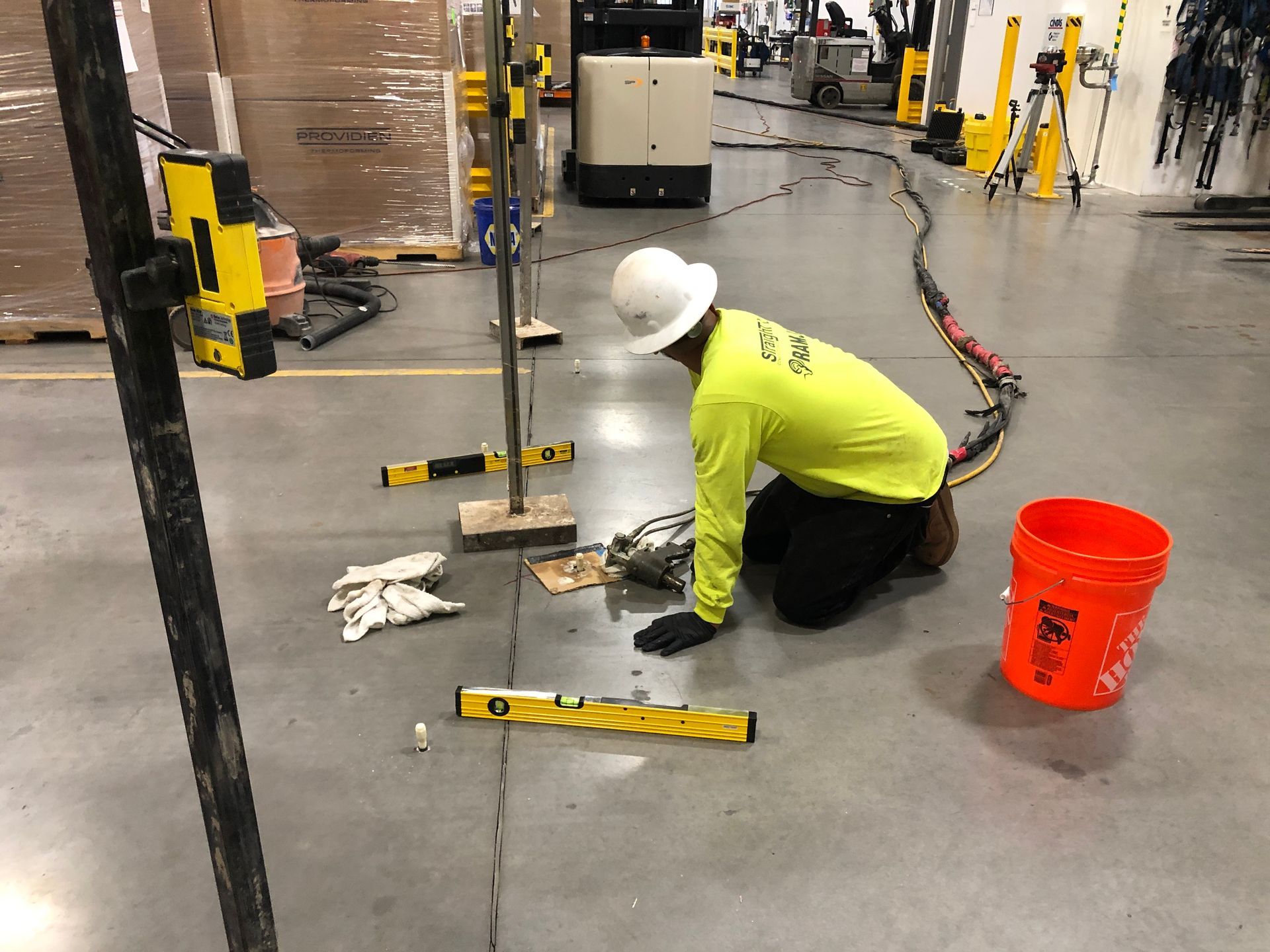 Rocking Slab Stabilization Straight Line Construction & Ram Jack