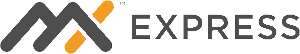 A logo for mx express is shown on a white background.