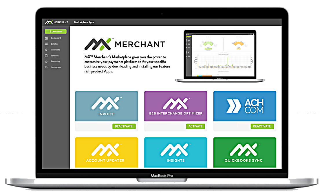 A laptop computer is open to a mx merchant website.