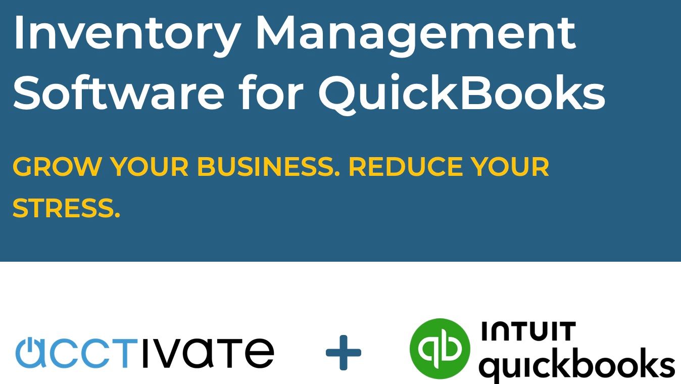 An advertisement for inventory management software for quickbooks