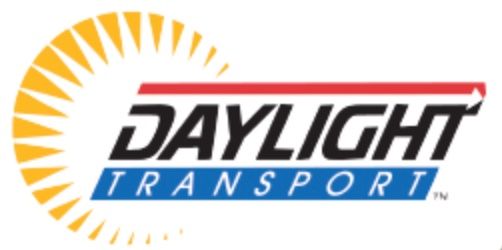 A daylight transport logo with a sun in the middle