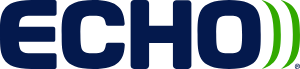 The word echo is written in blue and green on a white background.