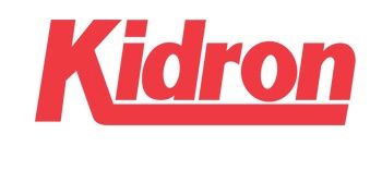 A red logo for kidron on a white background