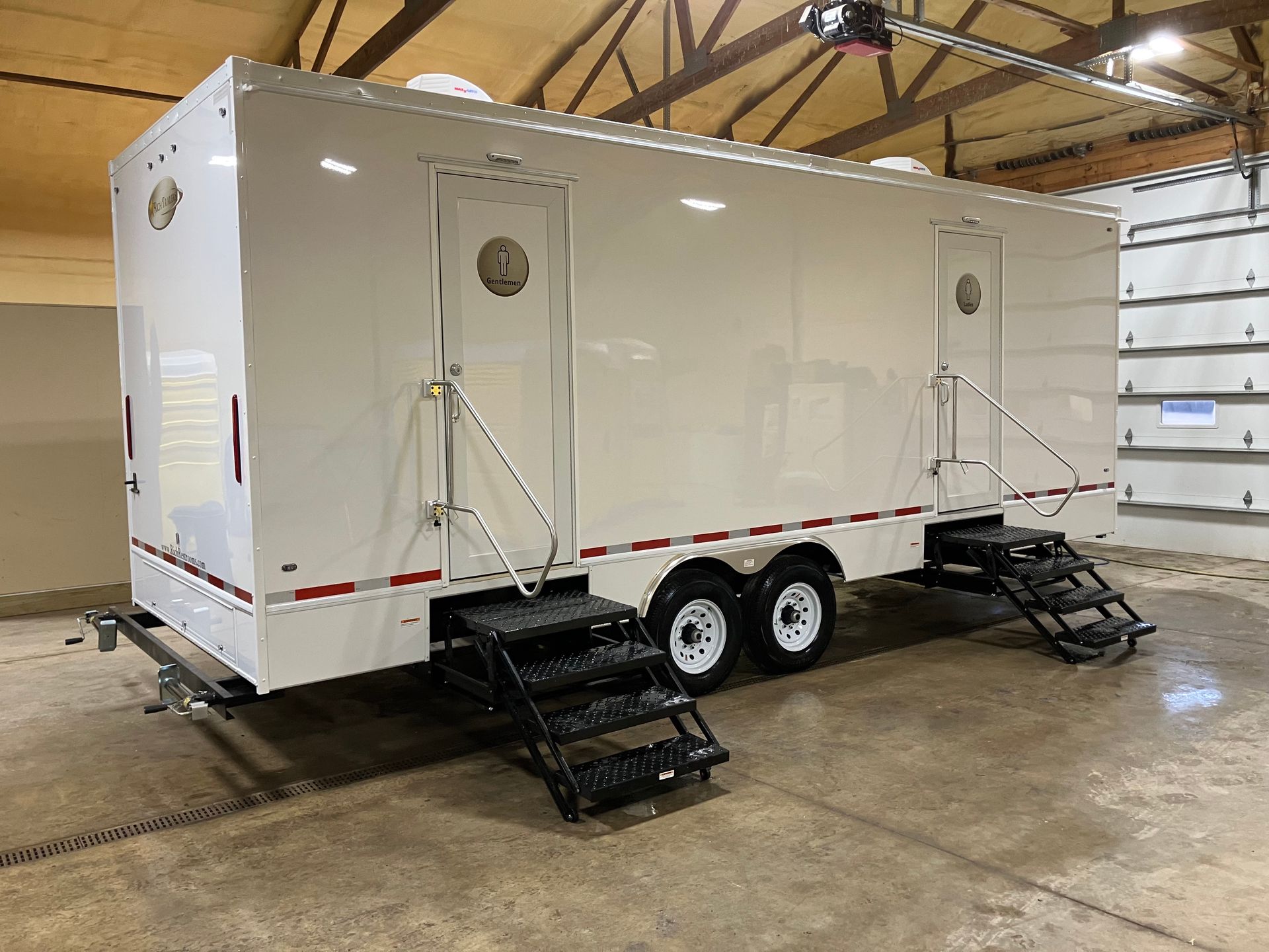 Anytime Outhouse provides 10 stall bathroom trailer rentals in Indiana.